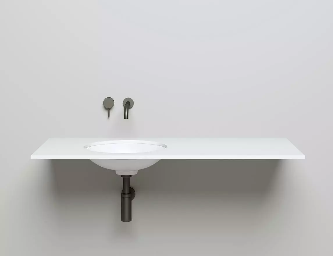 Раковина встраиваемая снизу Salini Marea 08 S-Stone 42 см 1802208M из искусственного камня, белая матовая