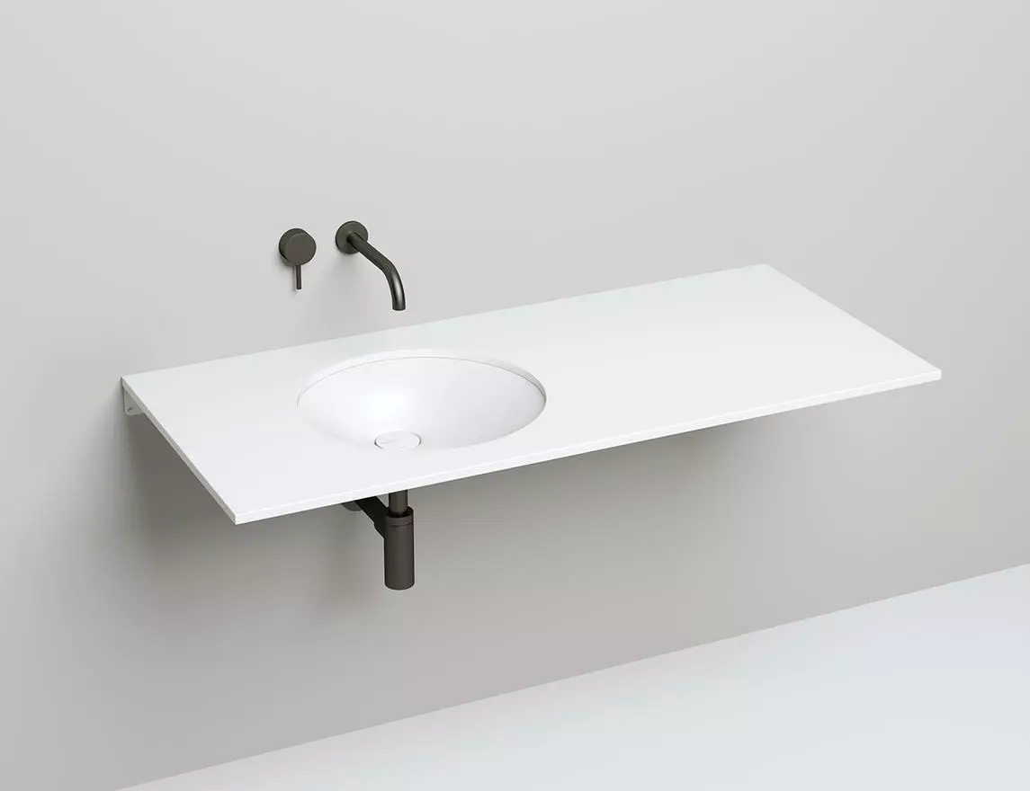 Раковина встраиваемая снизу Salini Marea 08 S-Stone 42 см 1802208M из искусственного камня, белая матовая