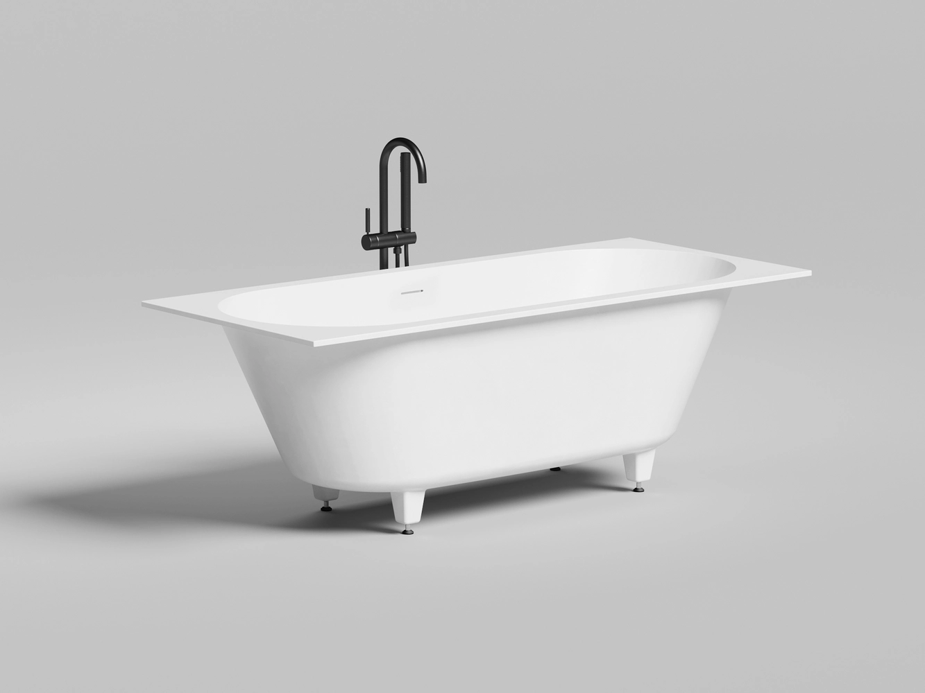 Ванна из литьевого мрамора Salini Ornella Axis Kit 170x75 103513G S-Sense белая глянцевая