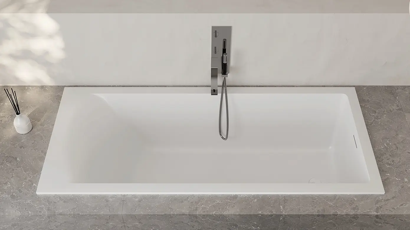 Ванна из искусственного камня Salini Cascata KIT 104523M 180x80 S-Stone белая