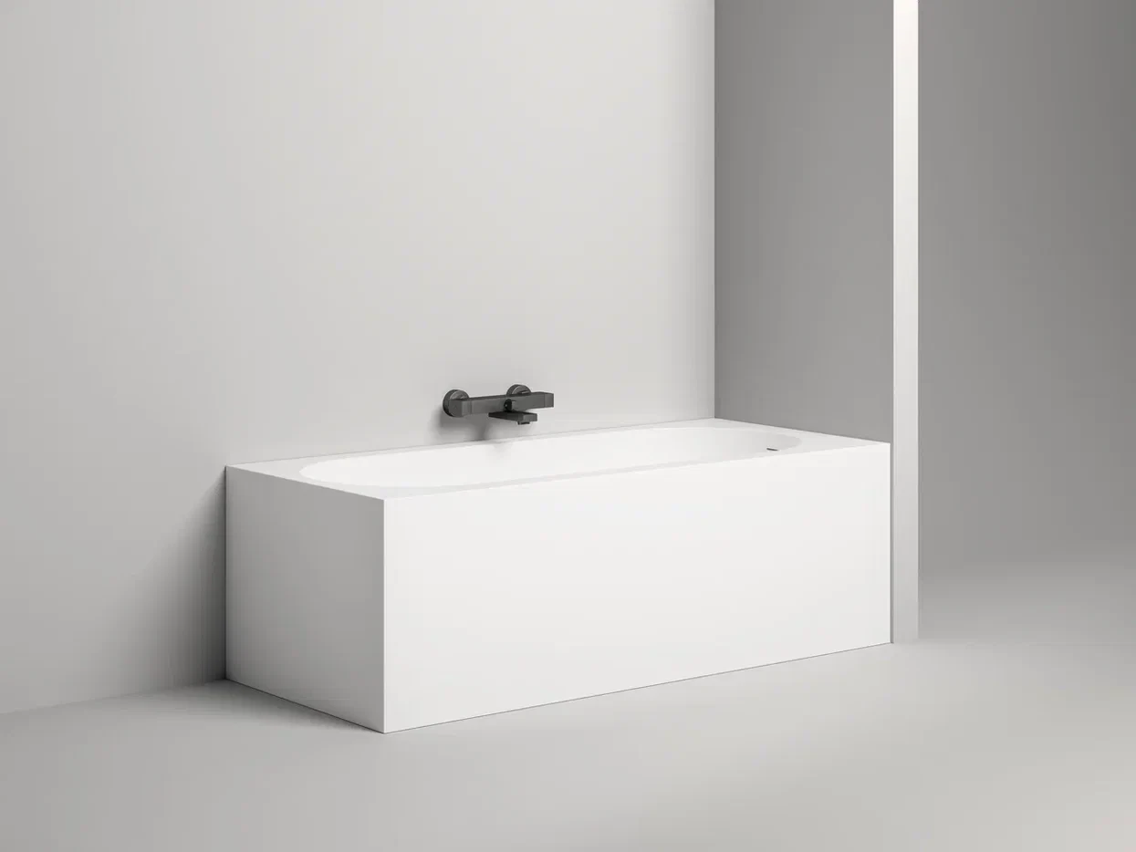 Ванна из литьевого мрамора Salini Ornella Kit S-sense 180x80 102412G белая глянцевая, встраиваемая
