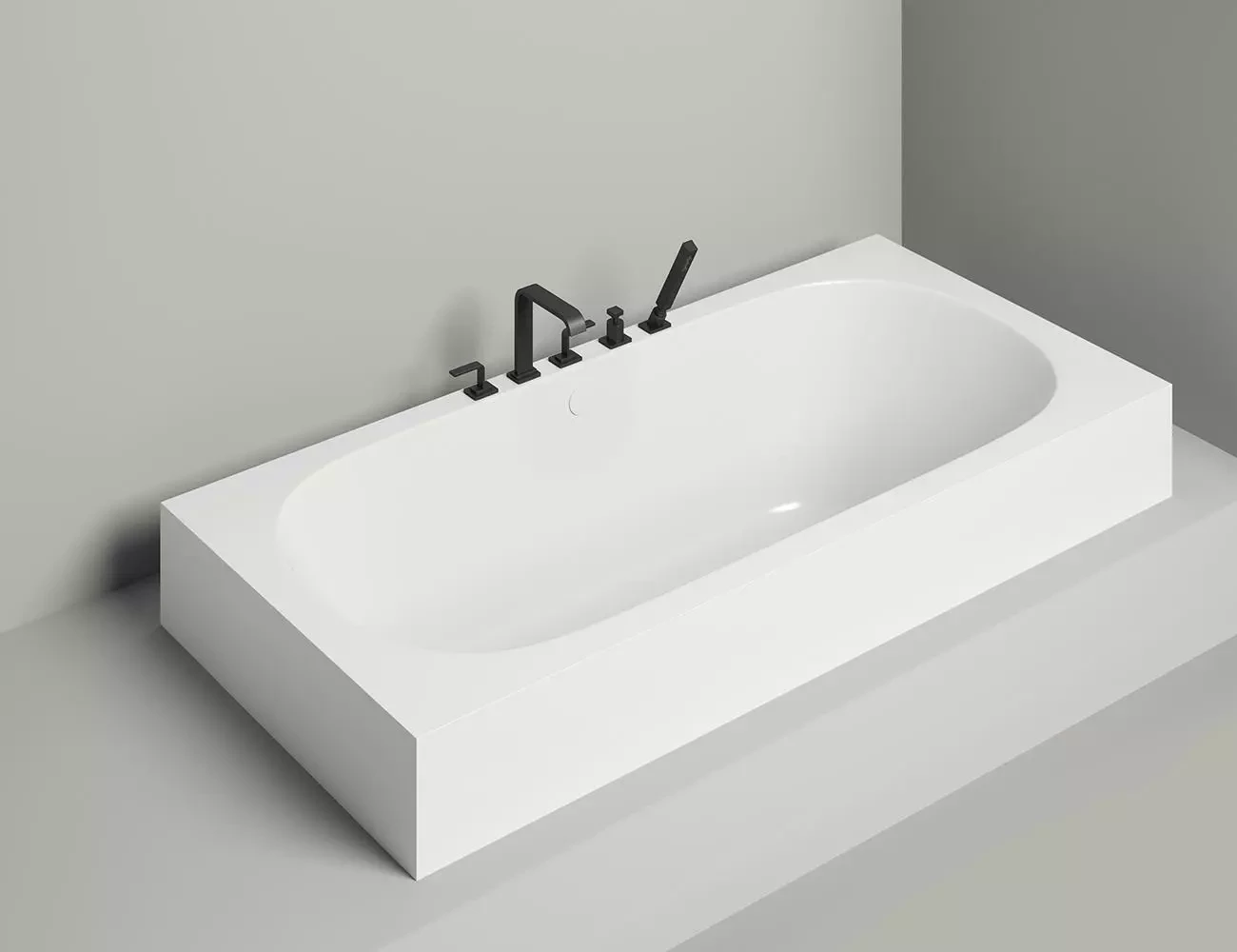 Ванна из литьевого мрамора Salini Ornella Axis S-Sense 190х90 103412G белая глянцевая, встраиваемая