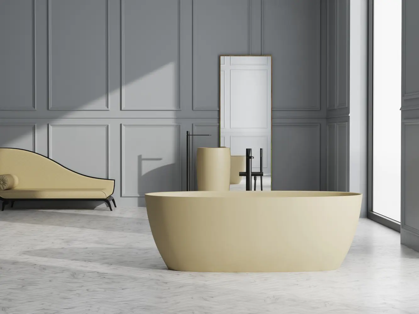 Ванна из искусственного камня Salini Alda S-stone 175х91 101911SM белая матовая, отдельностоящая