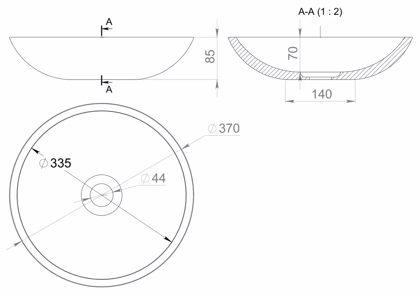 Раковина накладная Salini Callista 05 S-Stone 37 см 1101205SM из искусственного камня, матовая белая