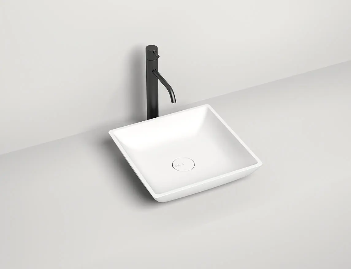 Раковина накладная Salini Callista 04 S-Sense 38 см 1101108G из литьевого мрамора, глянцевая белая