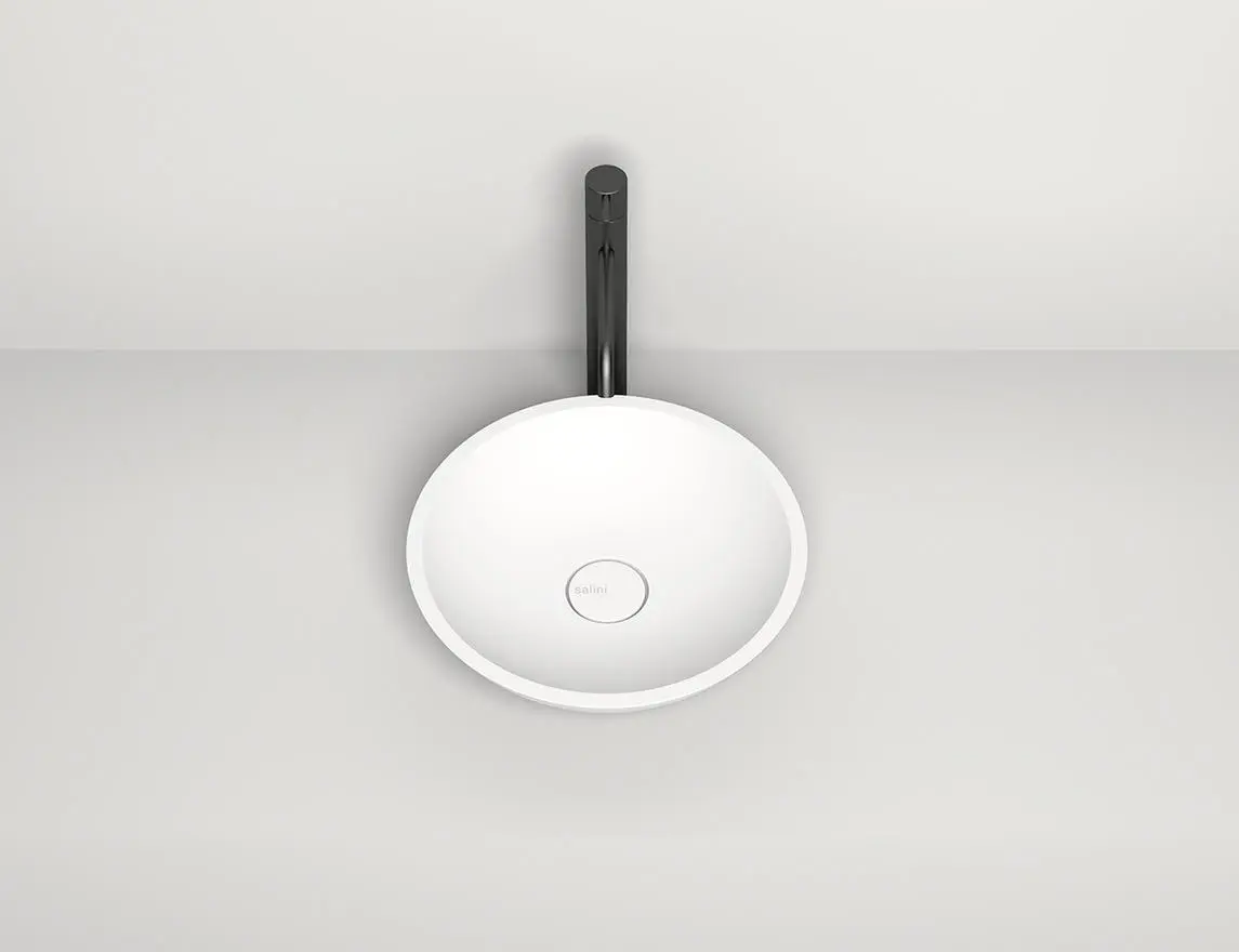 Раковина накладная Salini Callista 05 S-Sense 37 см 1101105G из литьевого мрамора, глянцевая белая